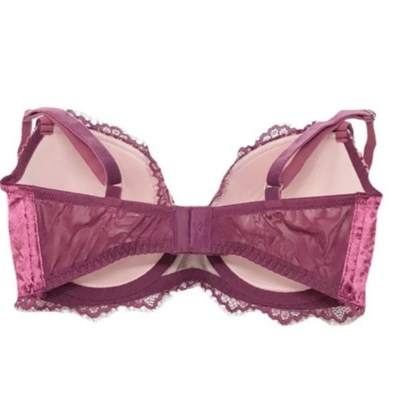 💕EUC Victoria's Secret Dream Angels Lined Demi Underwire Bra, Fushia Velour, 34 - Picture 3 of 15